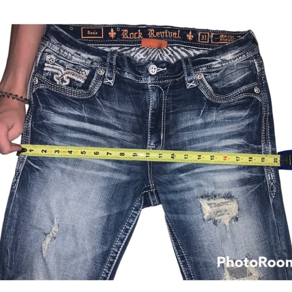 🚫SOLD🚫 New Women’s Rock Revival Sosie Mid-Rise Straight Jeans - Picture 13 of 15